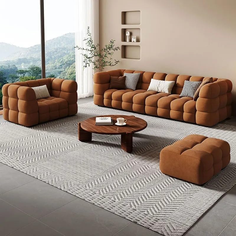 Aroma Homes Bubble Modular Sofa Set - Modern Cloud-Inspired 3-Seater Couch in Brown - Image 3